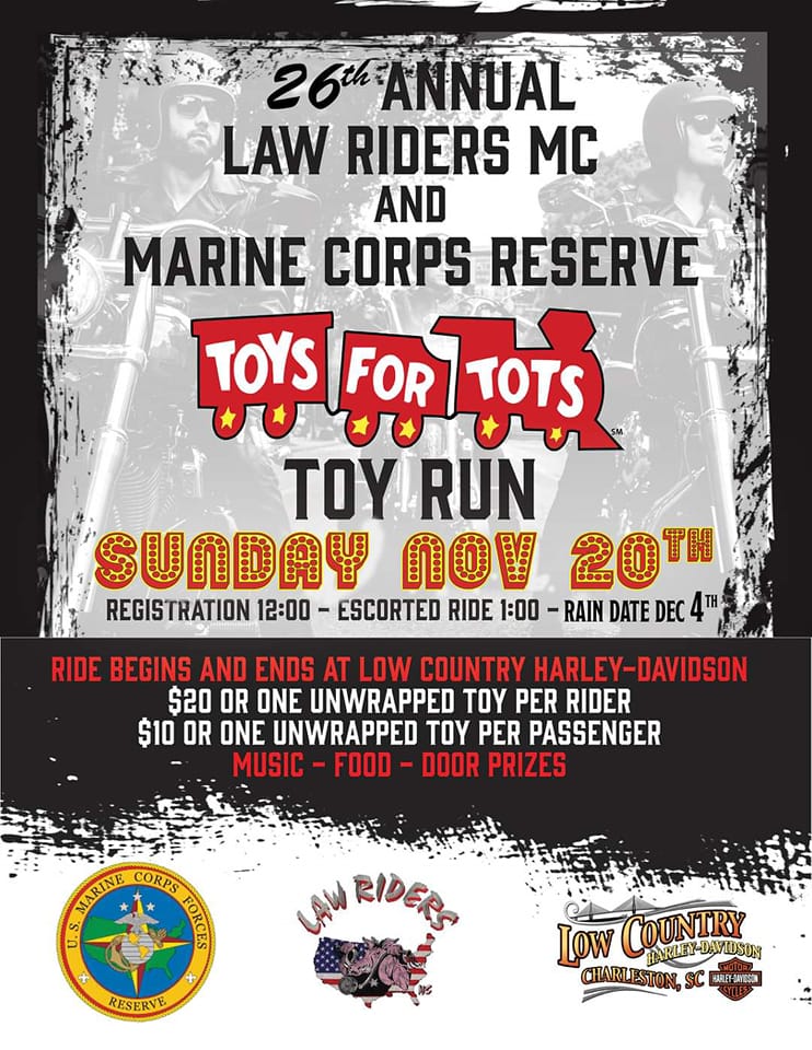 Law Riders MC and Marine Corps Reserve Toys for Tots Toy Rin Things